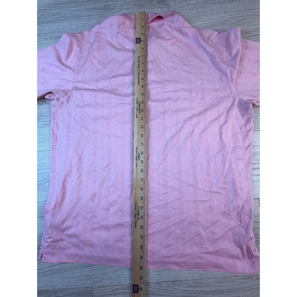 Nike Tiger Woods Collection Dri-FIT Pink Vertical Stripe Golf Polo Mens‎ XL